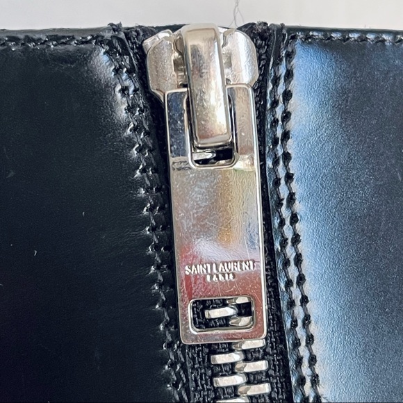 Saint Laurent Stud-Heel Leather Ankle Boot In Black Size 38 - Picture 13 of 16